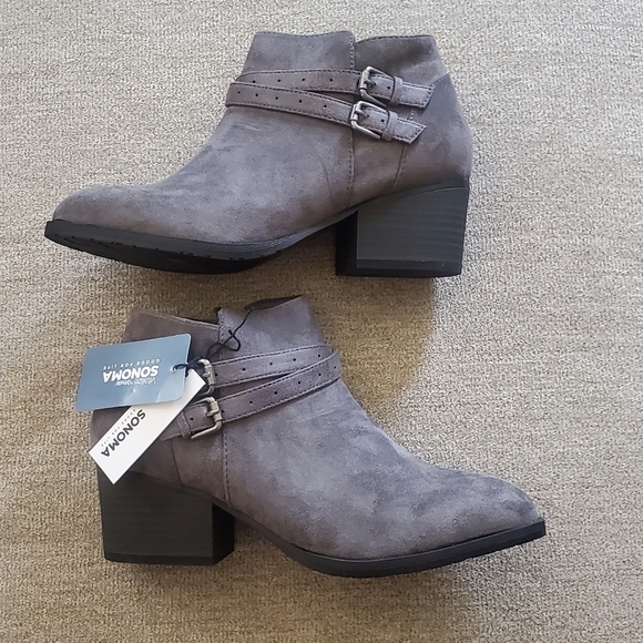Faux suede Ankle Boots - Picture 1 of 8